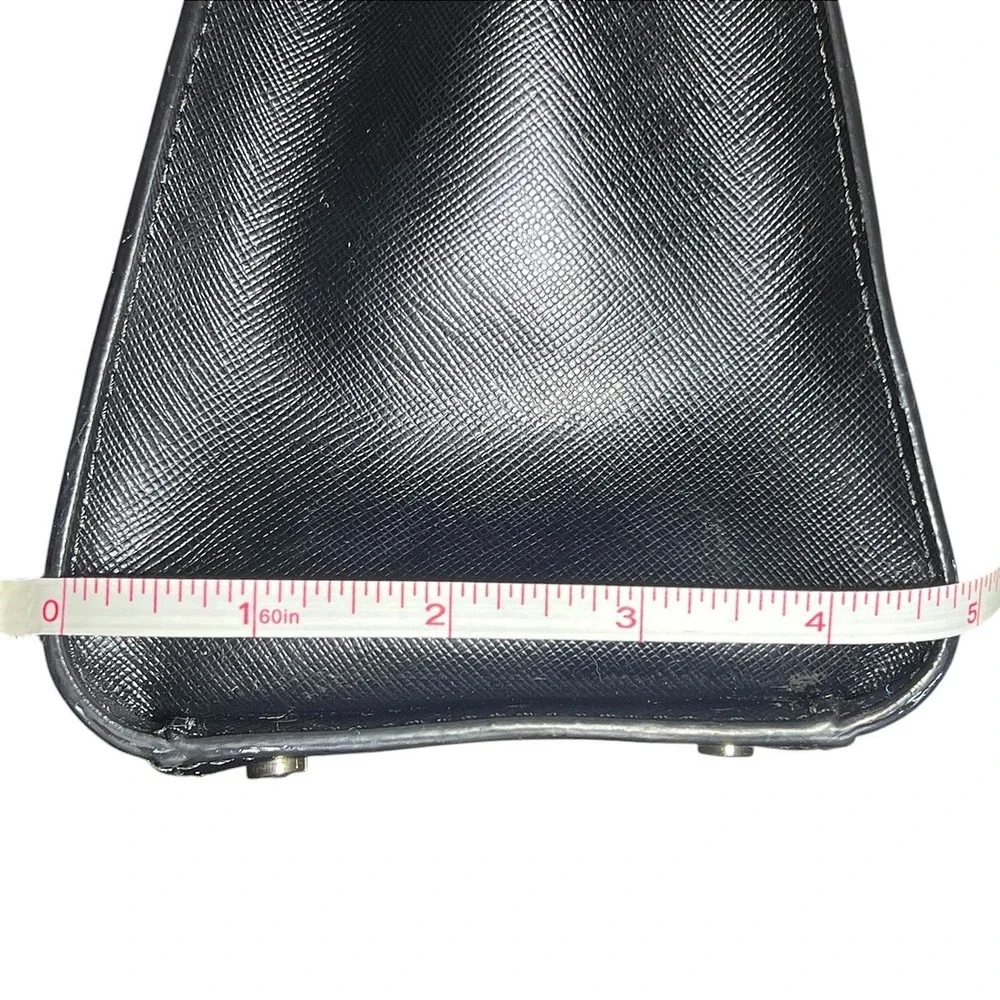 Kate Spade New York Black Saffiano Leather Small Satchel Crossbody Bag Gold Logo